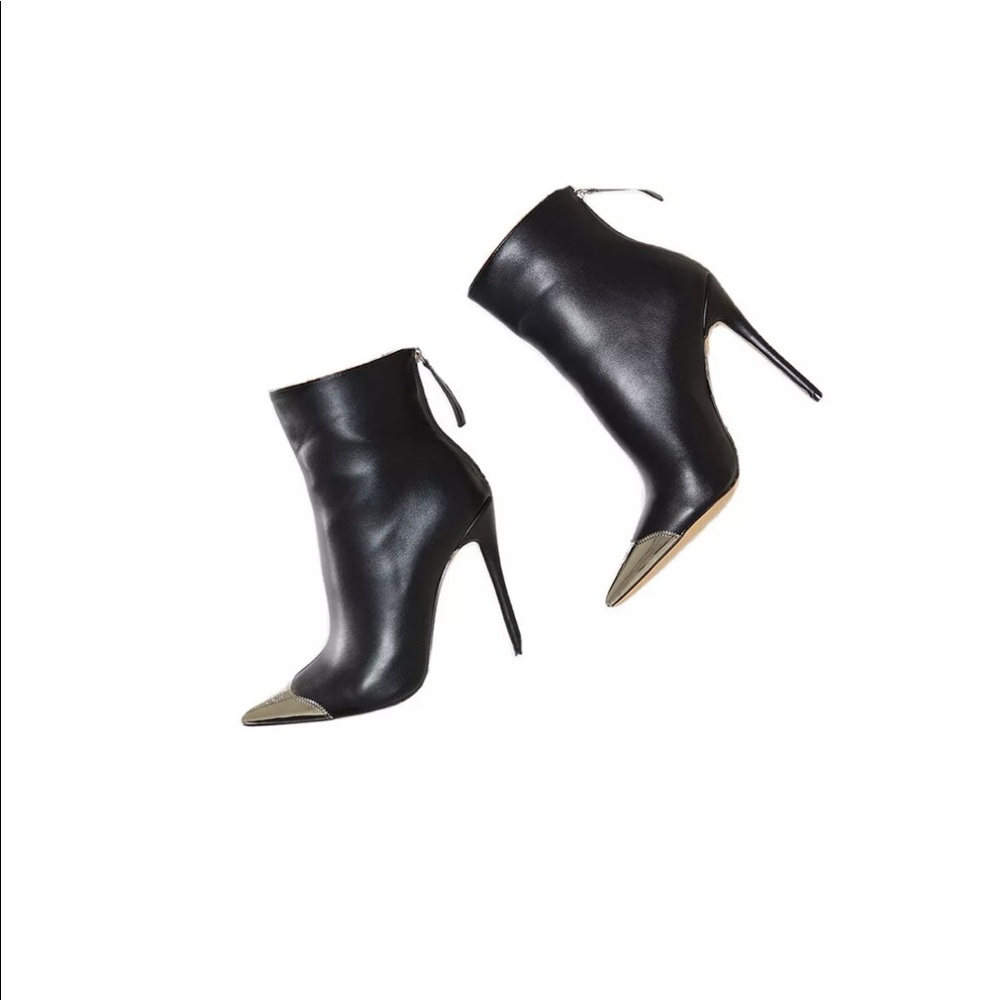 Metal Toe Ankle Booties